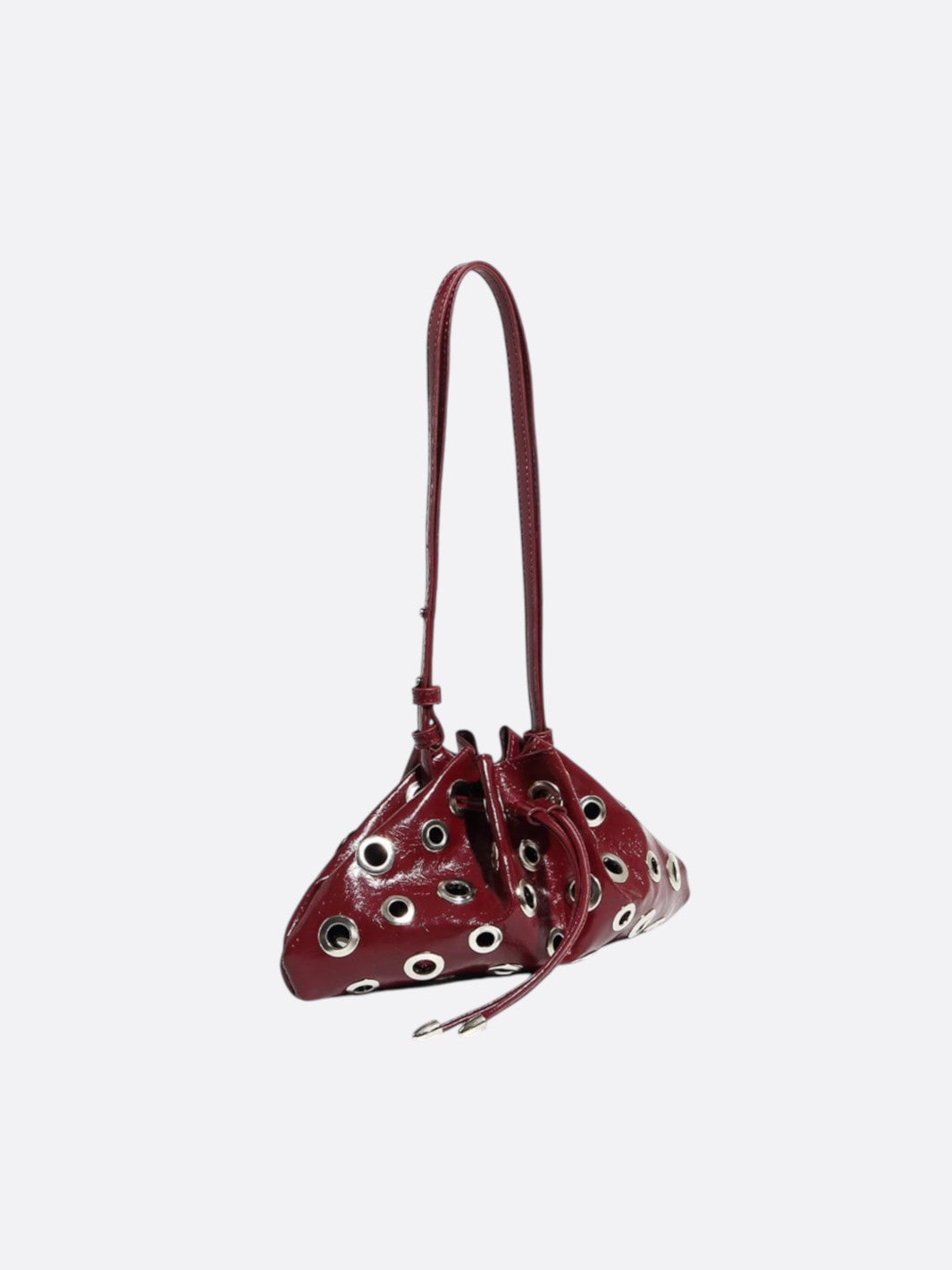 Sac cuir rouge bordeaux avec œillet