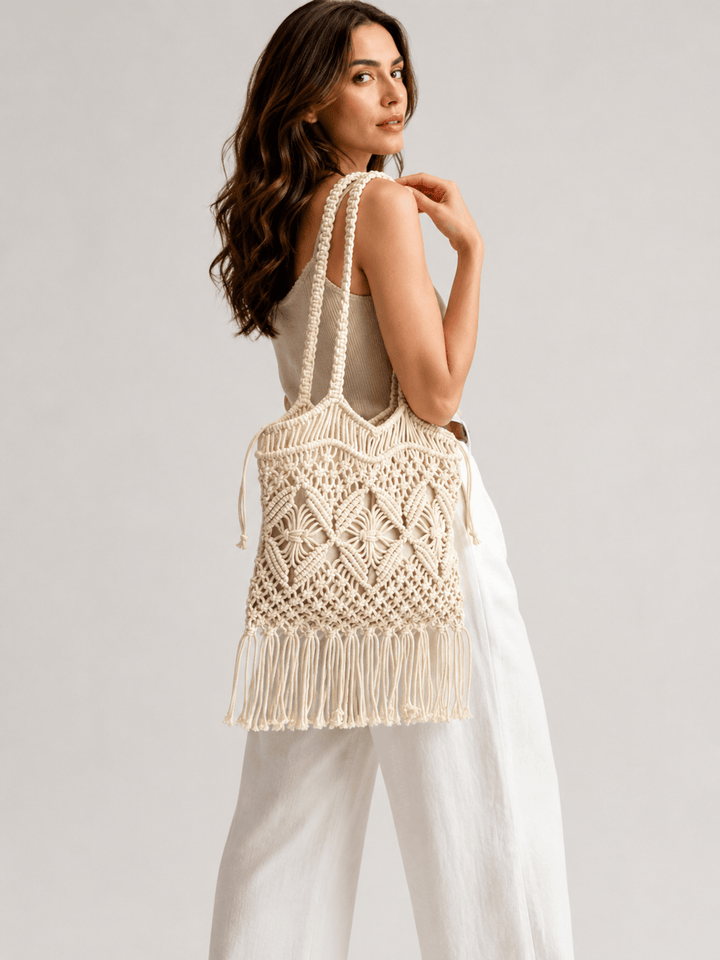 sac macrame frange