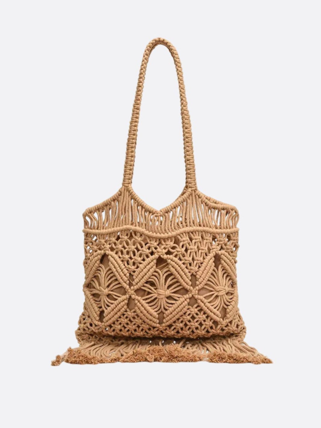 sac macrame marron clair