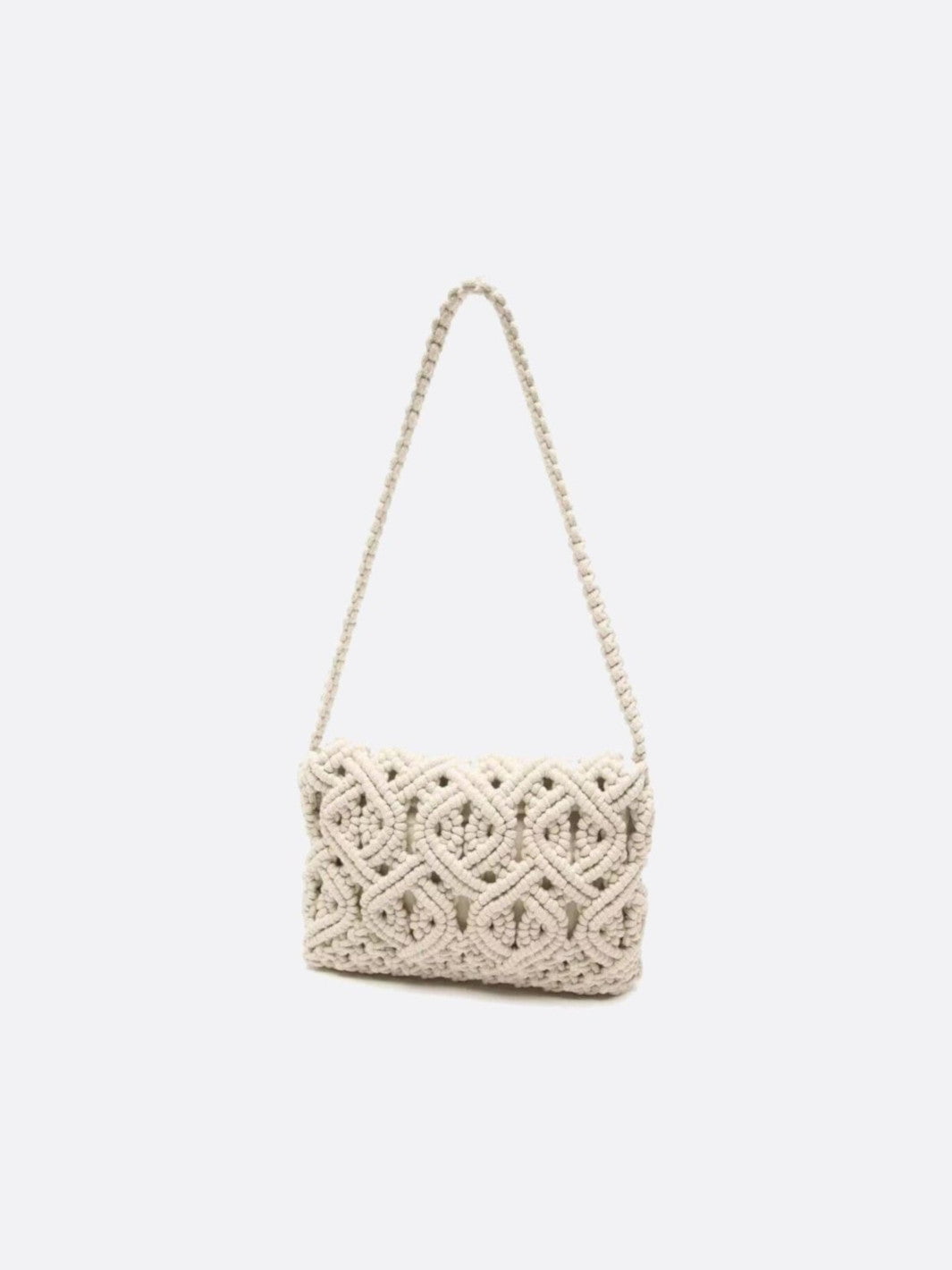 sac macramé blanc