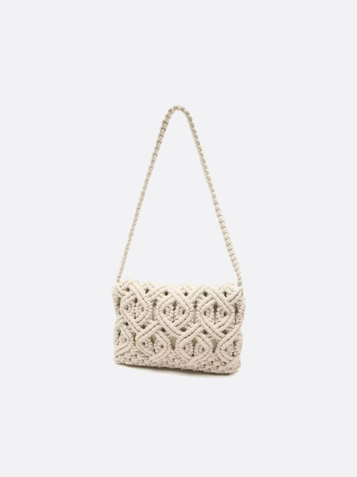 sac macramé blanc