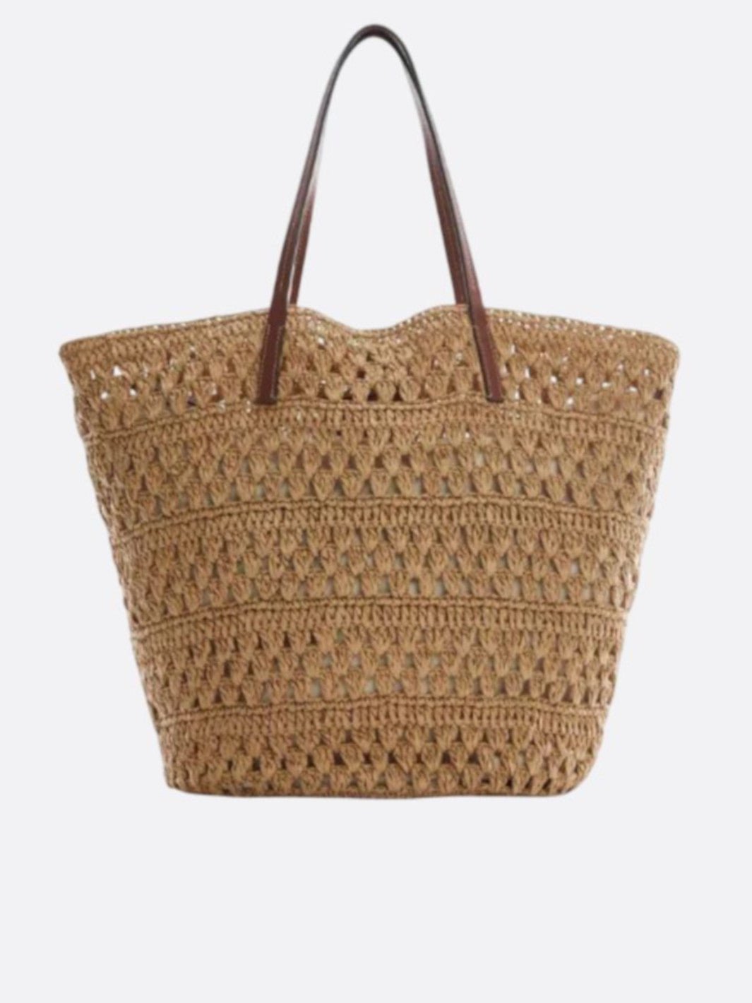 Sac paille anse cuir