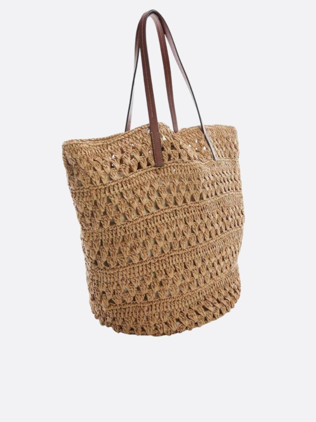 Sac en paille avec anse en cuir <br>Ardea