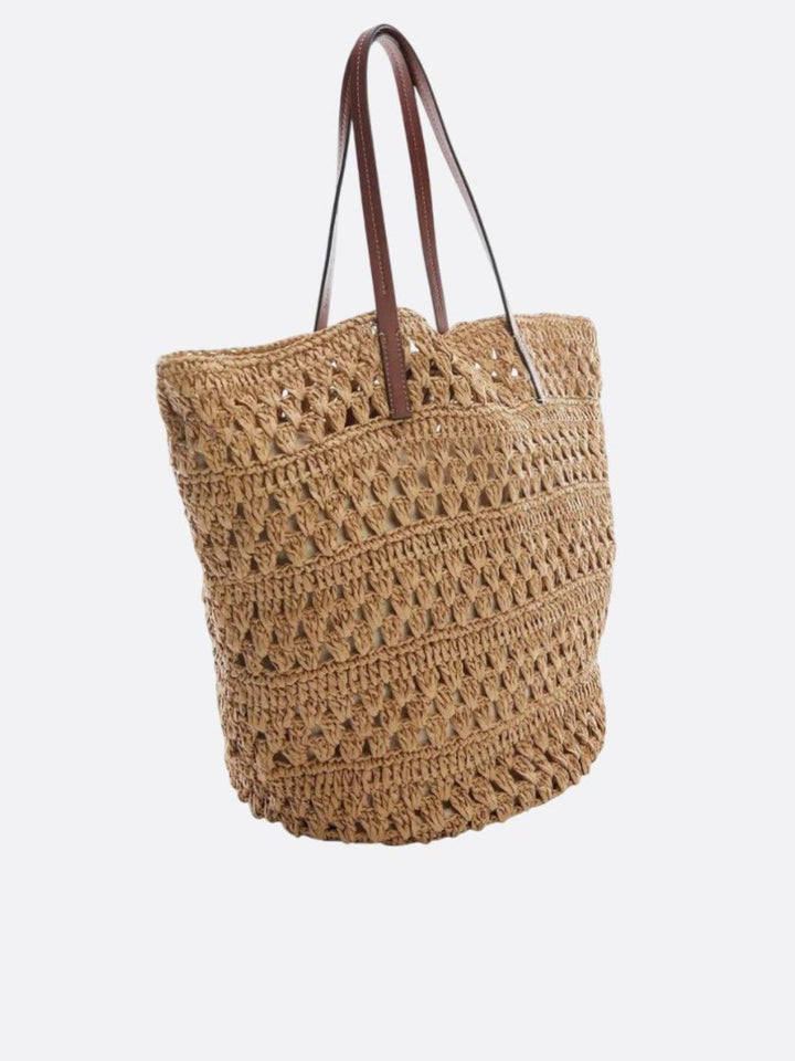 Sac en paille avec anse en cuir <br>Ardea