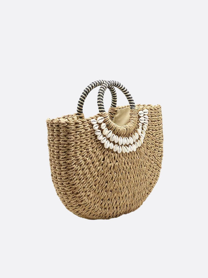 sac en paille avec coquillage