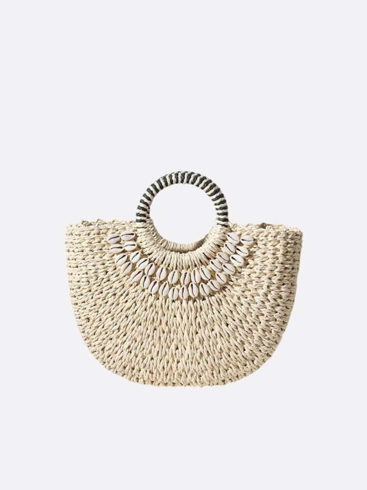 sac paille blanc