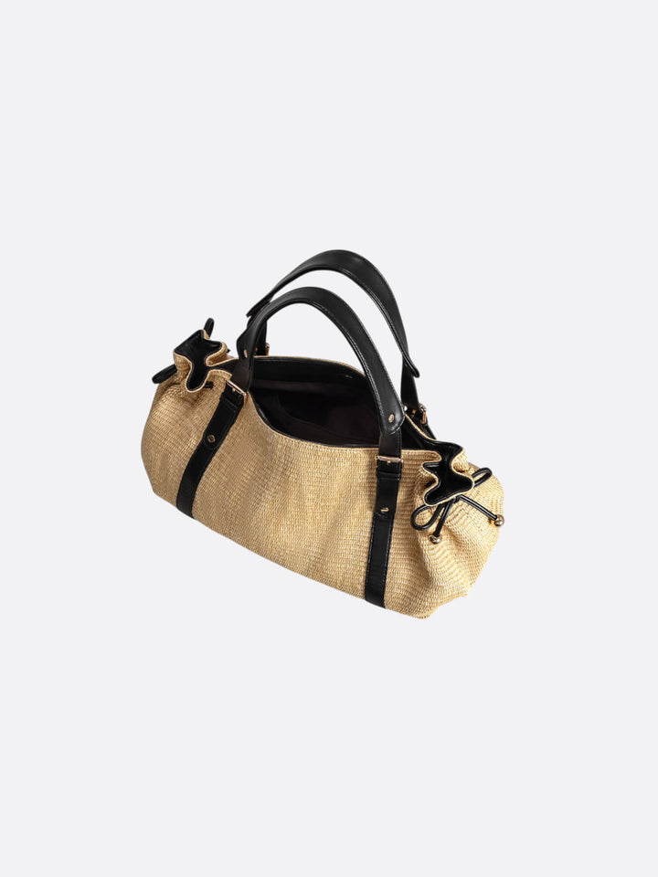 Stroh- und Ledertasche <br>Ravello