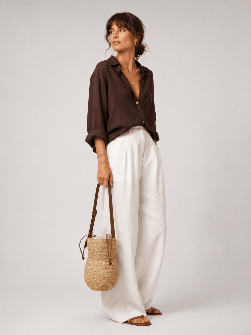 sac paille et cuir femme