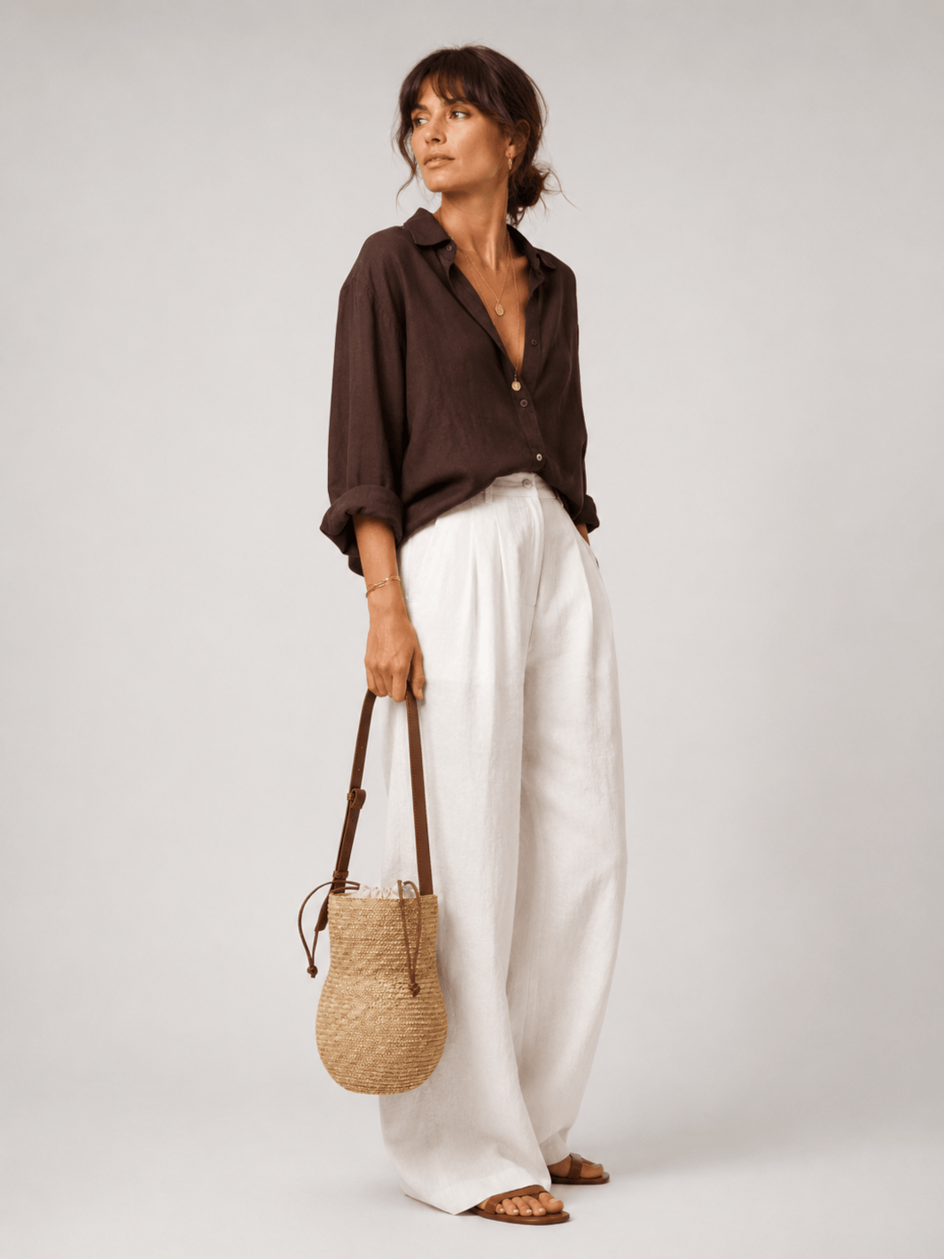 sac paille et cuir femme