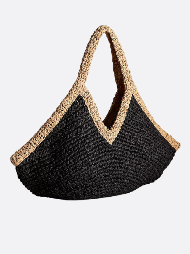 sac paille noir