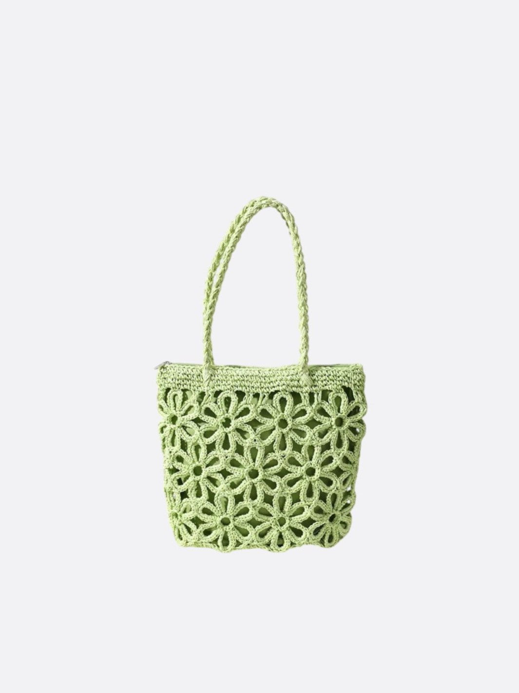 Sac paille tissé vert