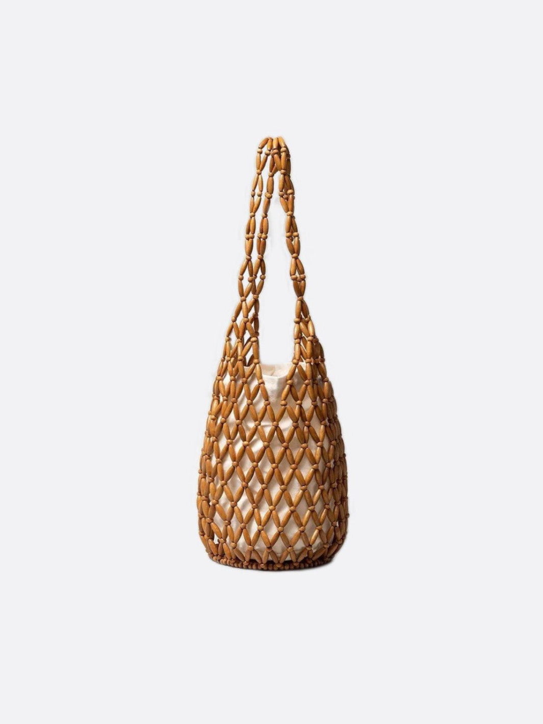 Sac perles bois marron clair