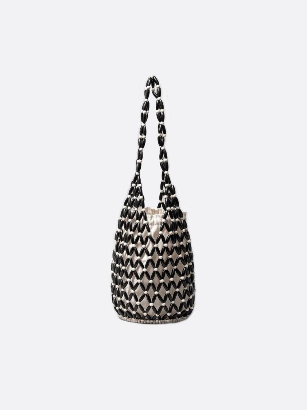 Sac perles bois noir