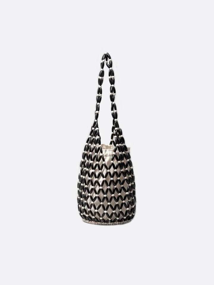 Sac perles bois noir