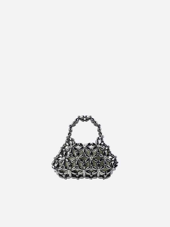 sac perle fleur gris foncé