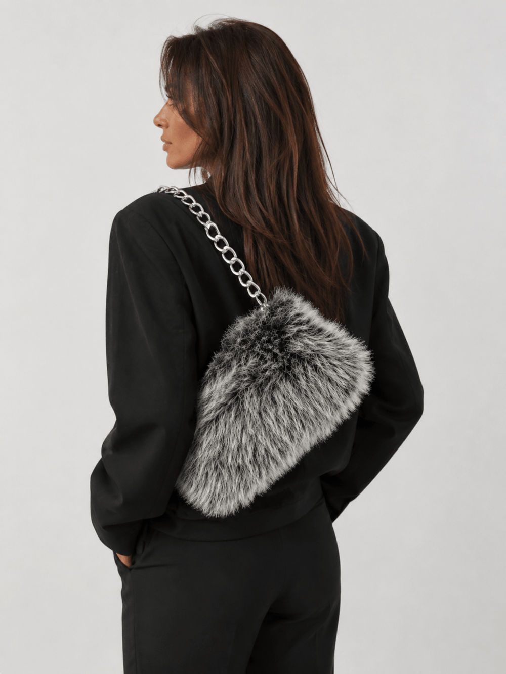 Sac épaule fausse fourrure