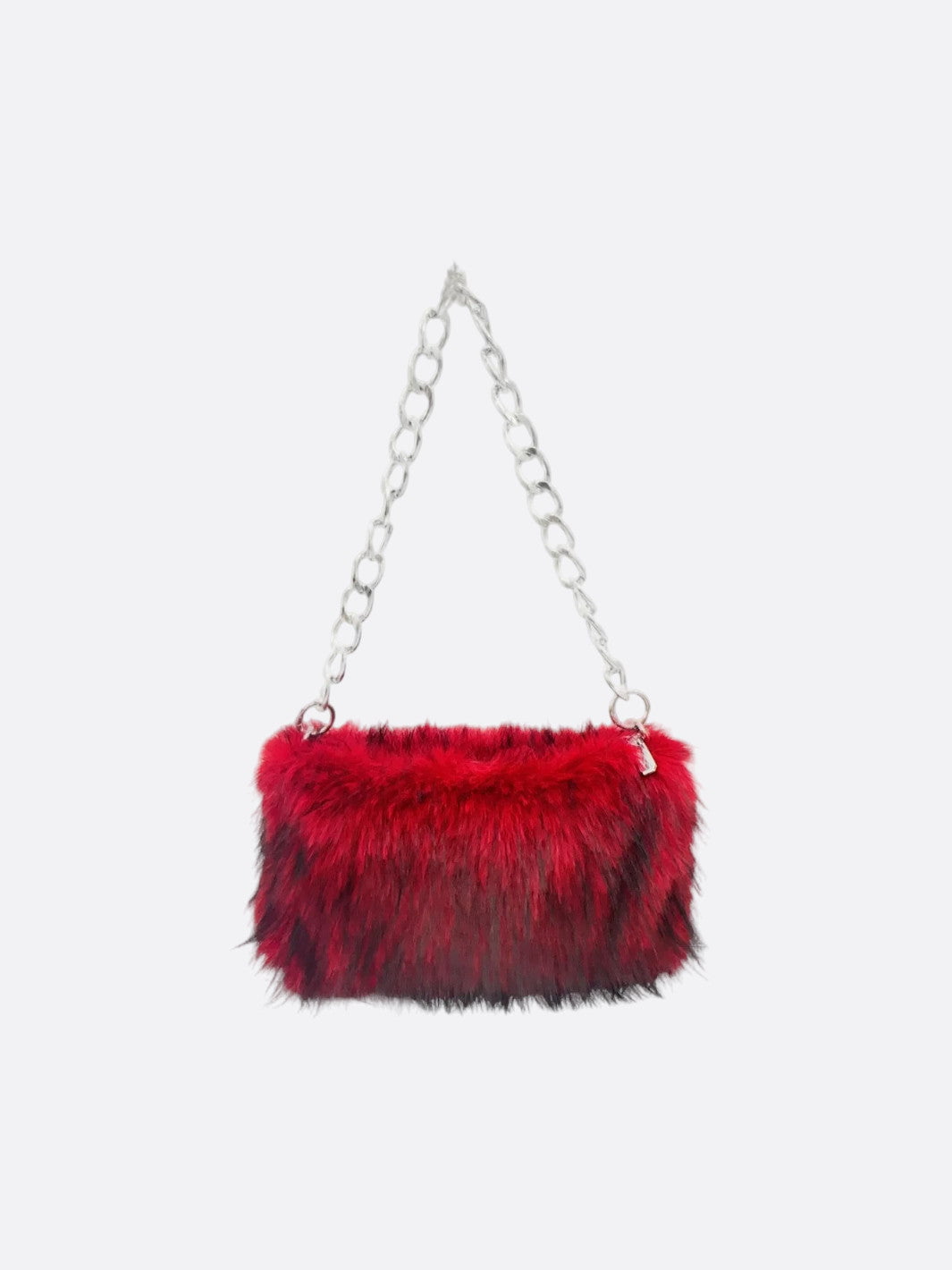 Sac épaule fausse fourrure rouge