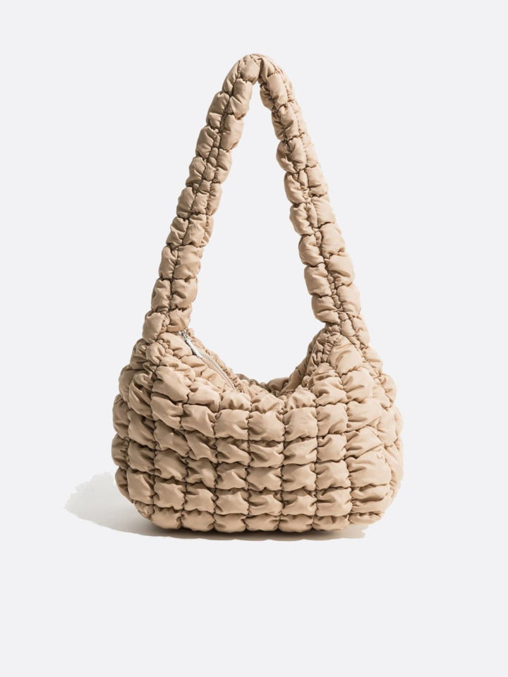 Sac épaule matelassé beige