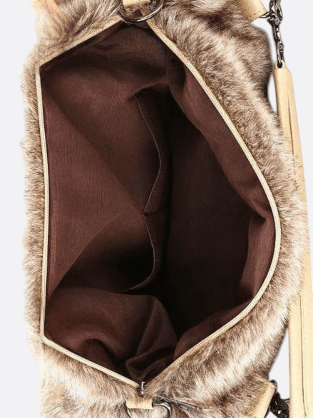 Sac fausse fourrure beige <br>Norenzo
