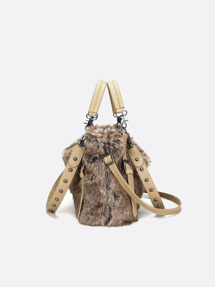 Sac fausse fourrure beige <br>Norenzo