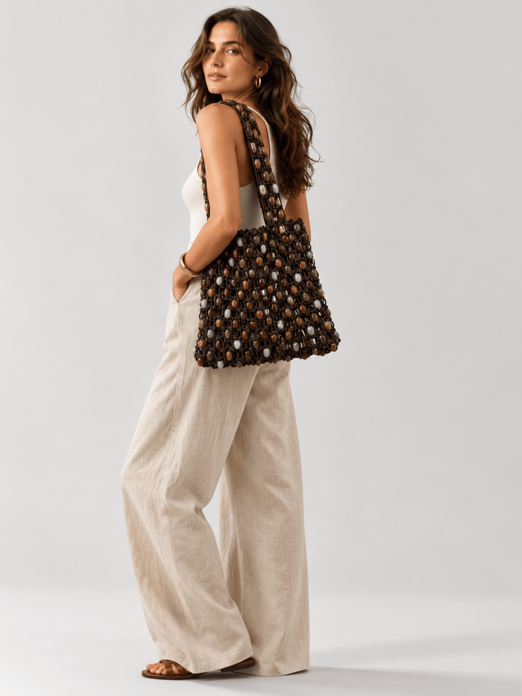sac noir perle