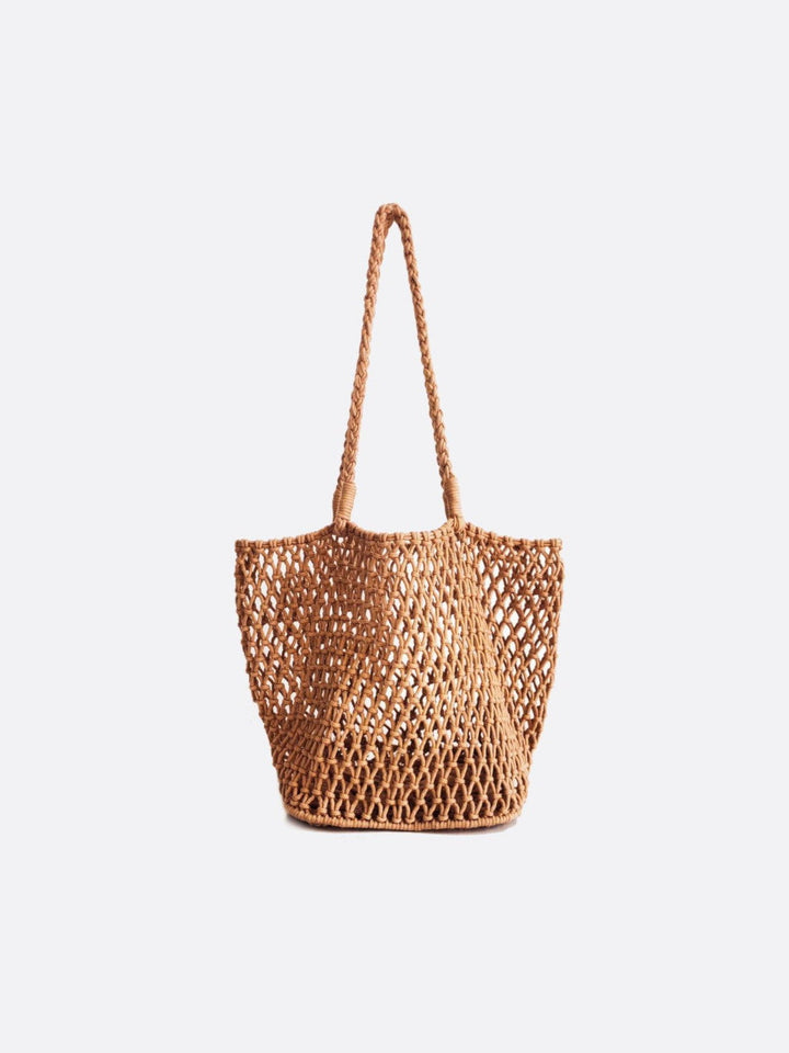 Sac filet crochet beige