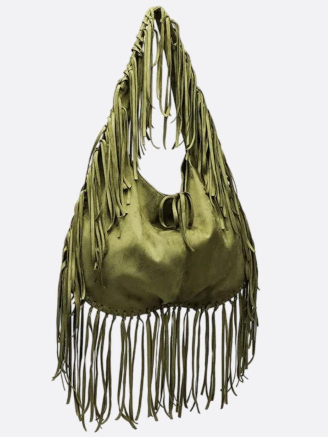 sac daim vert olive