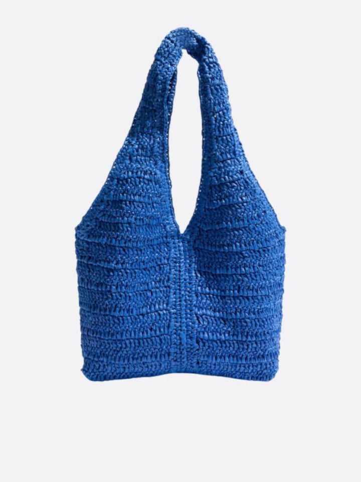 sac paille bleu