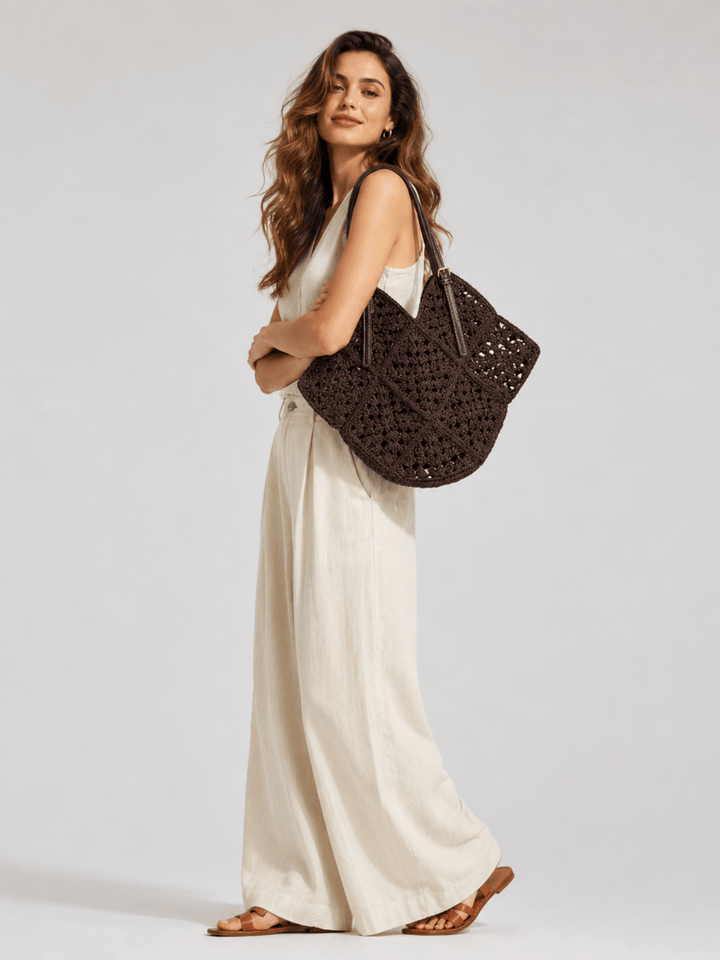 sac fourre tout en paille femme
