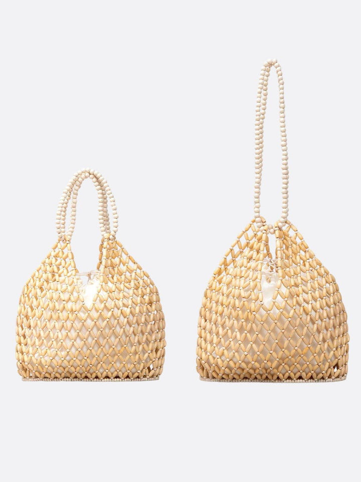 sac perle bois beige