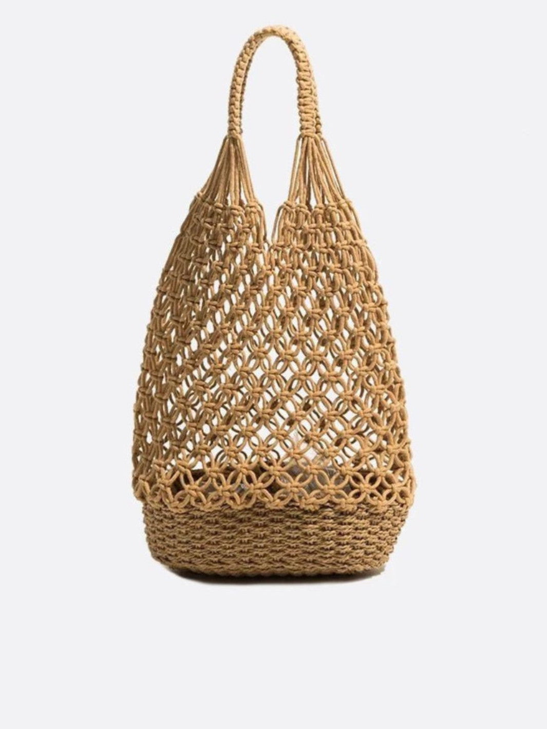 Sac fourre-tout filet marron clair