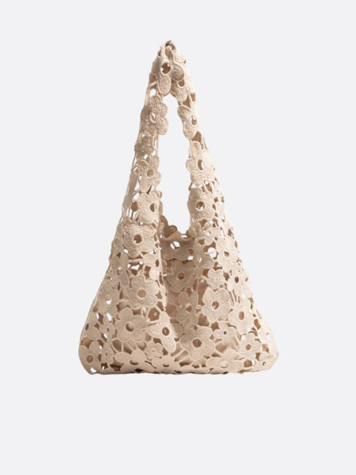 Sac fourre-tout fleuri beige