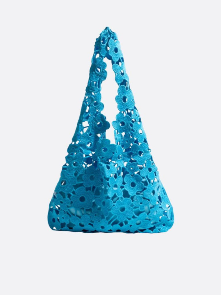 Sac fourre-tout fleuri bleu