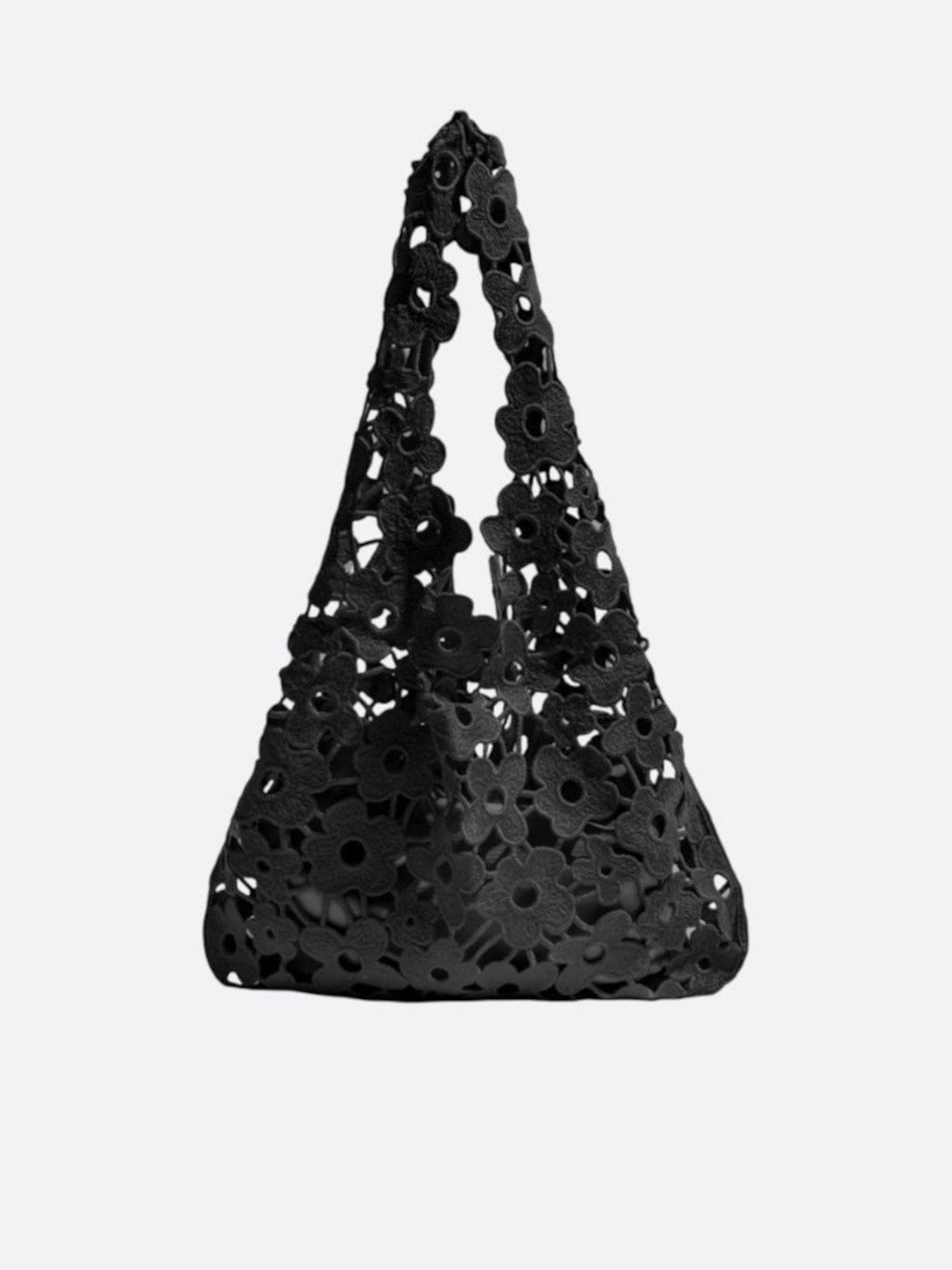 Sac fourre-tout fleuri noir