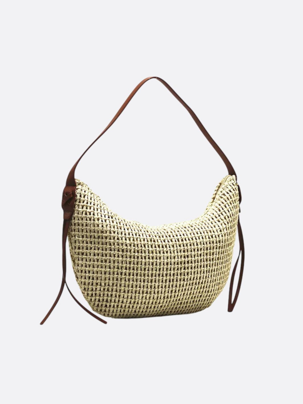 sac paille beige amande