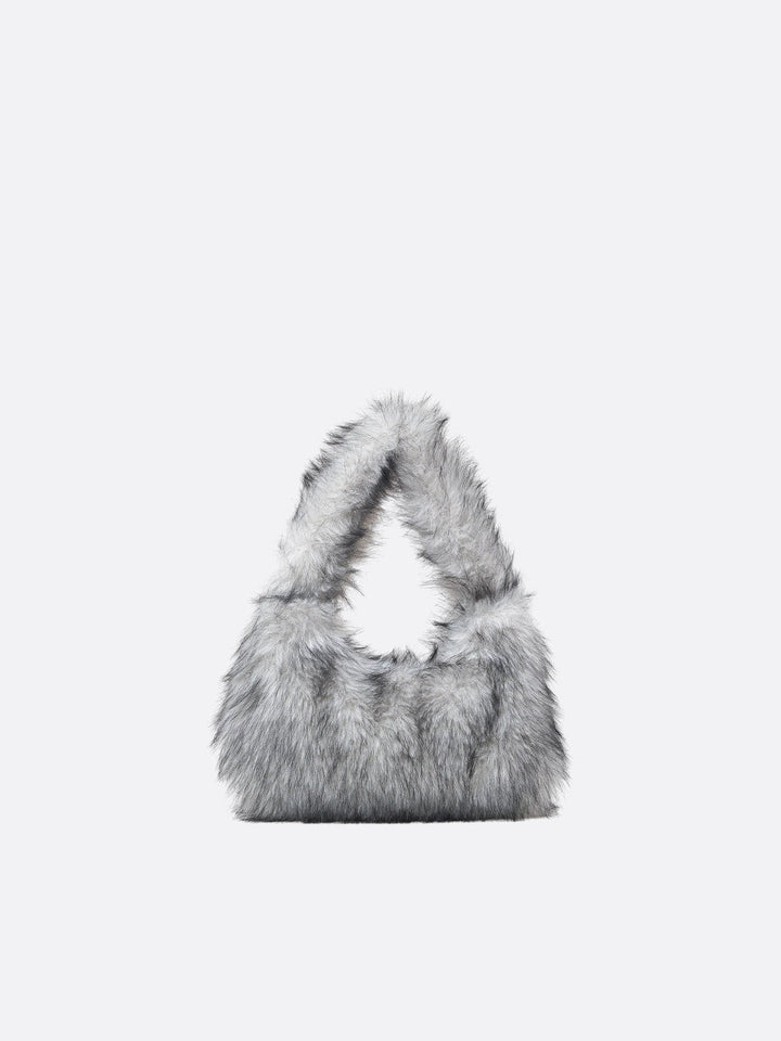 Sac hobo fourrure noir et blanc