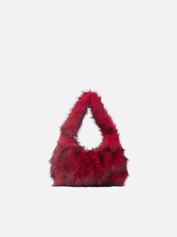 Sac hobo fourrure rouge