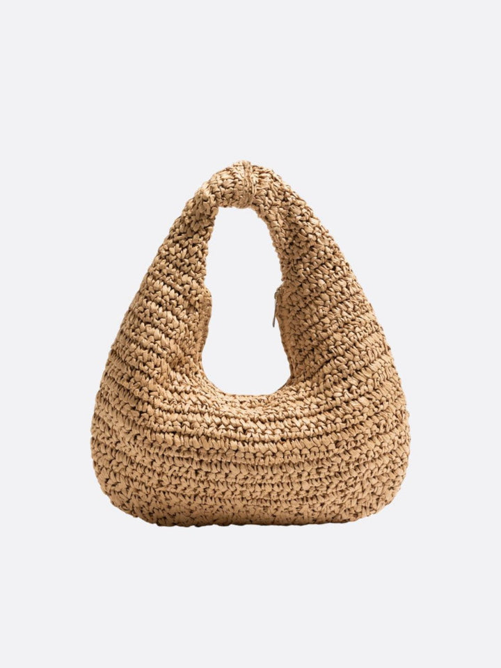 sac paille marron clair