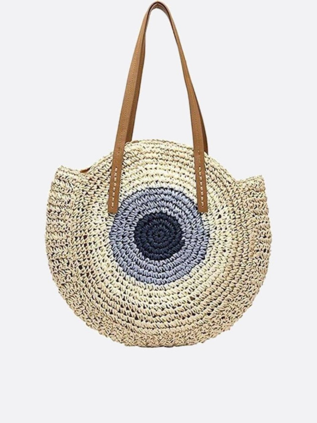 Sac paille coloré beige