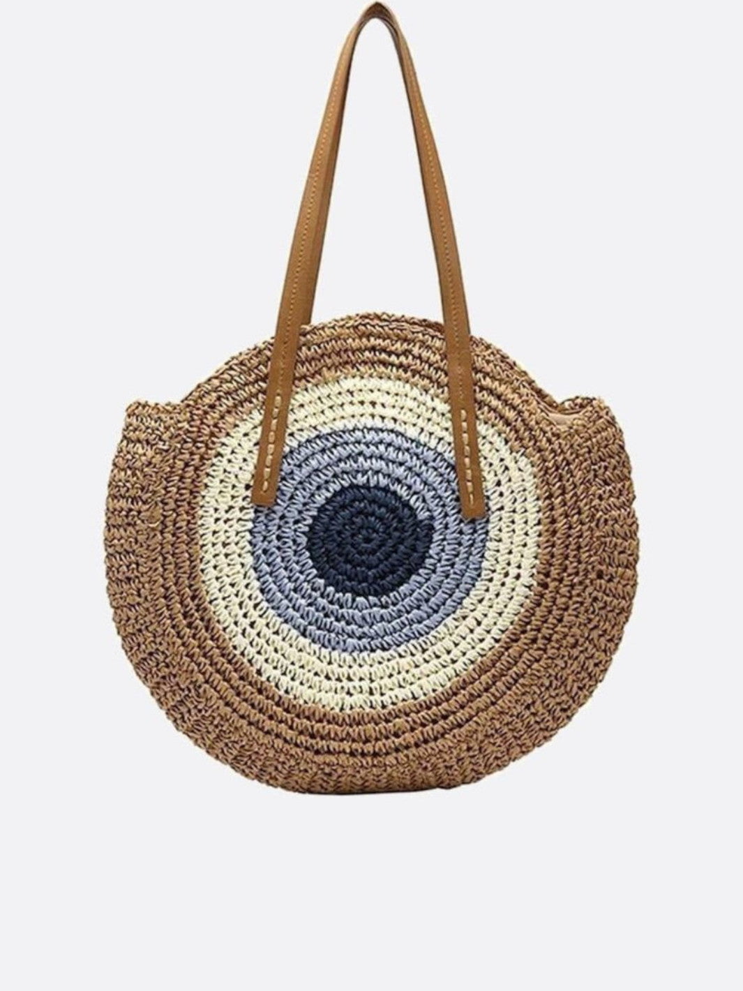 Sac paille coloré marron