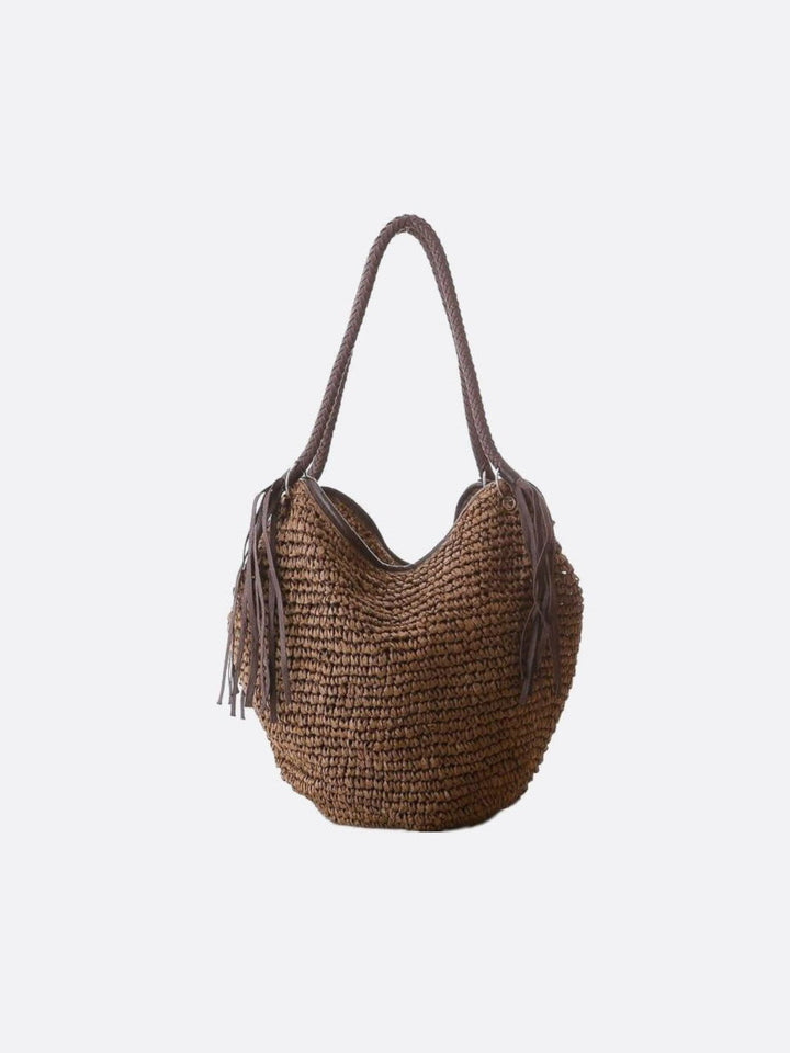 Sac paille marron