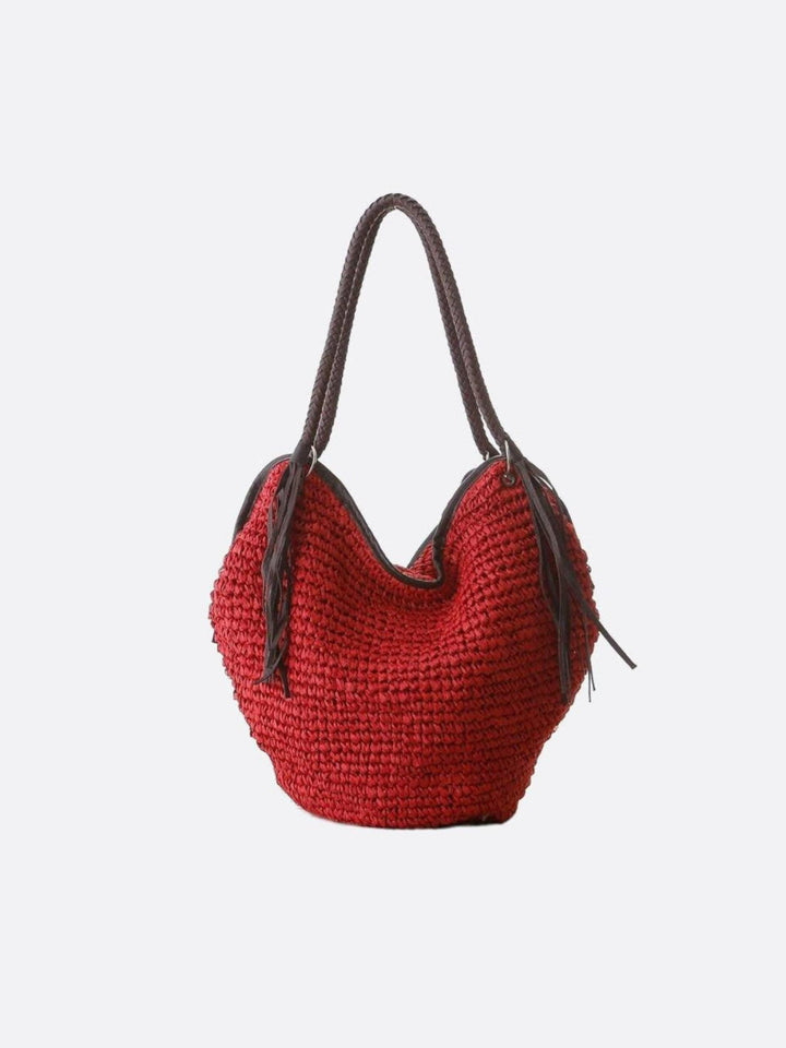 Sac paille rouge