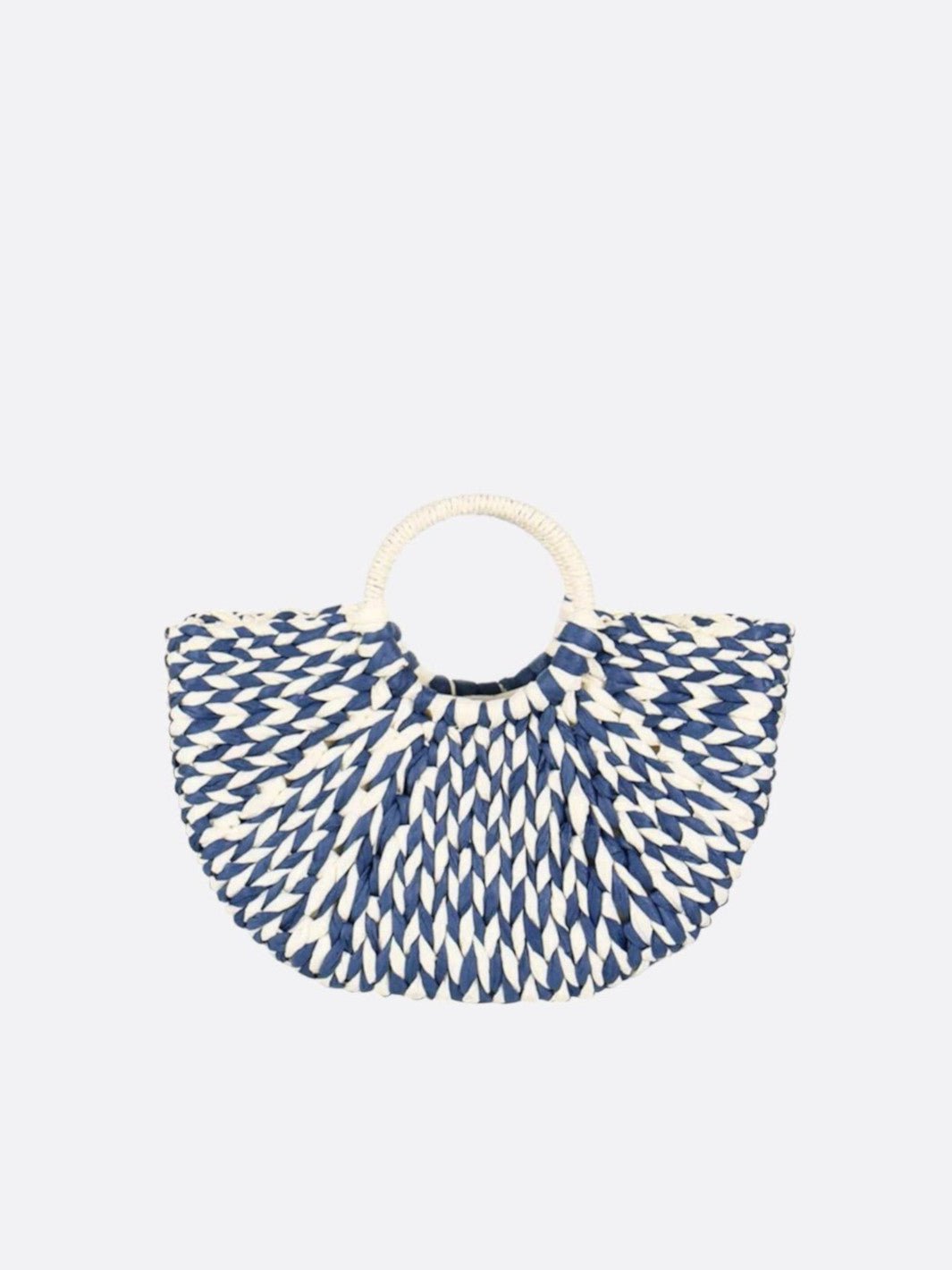 sac panier osier bleu et blanc