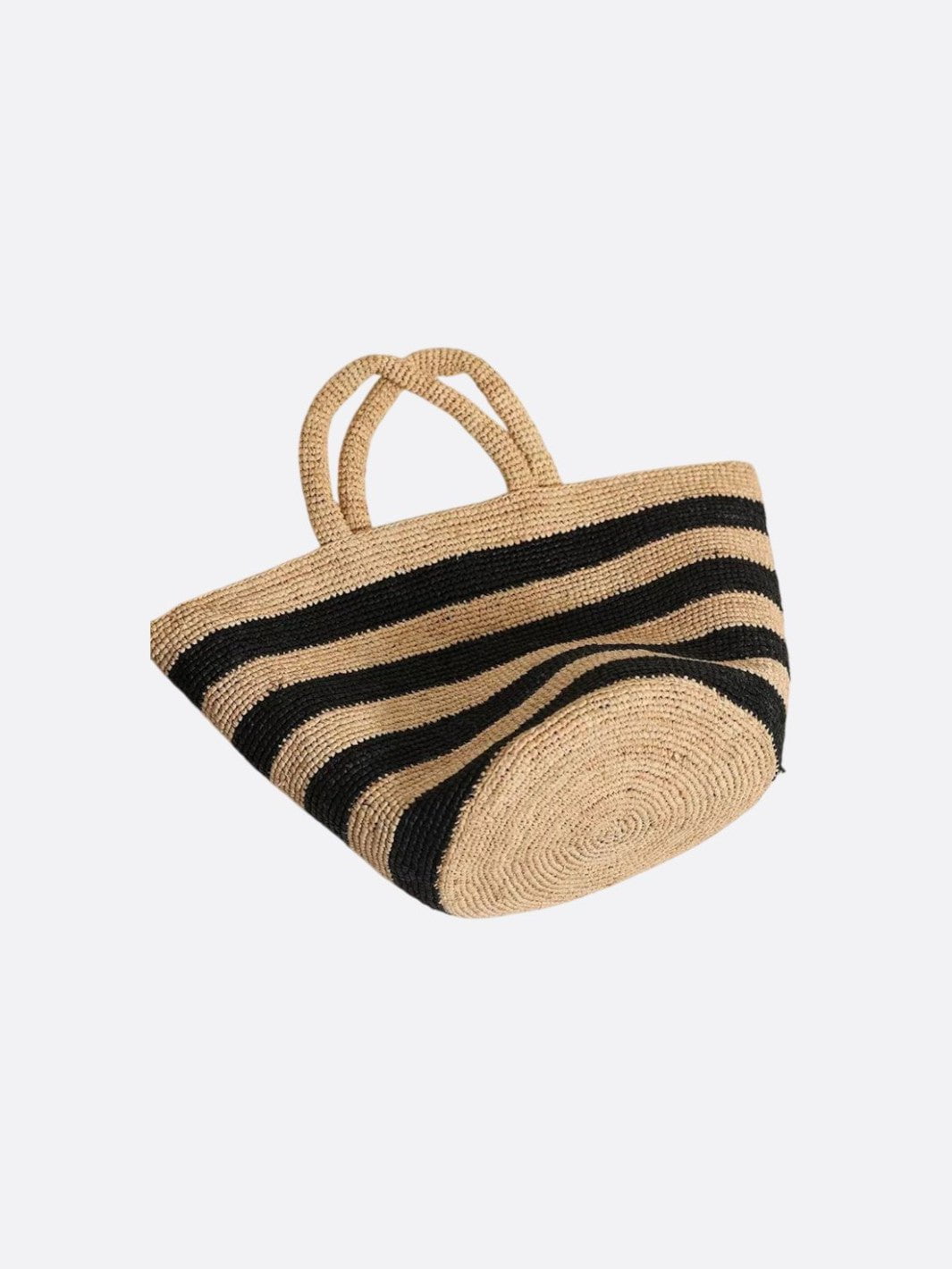 Sac panier en raphia avec rayures <br>Mirano