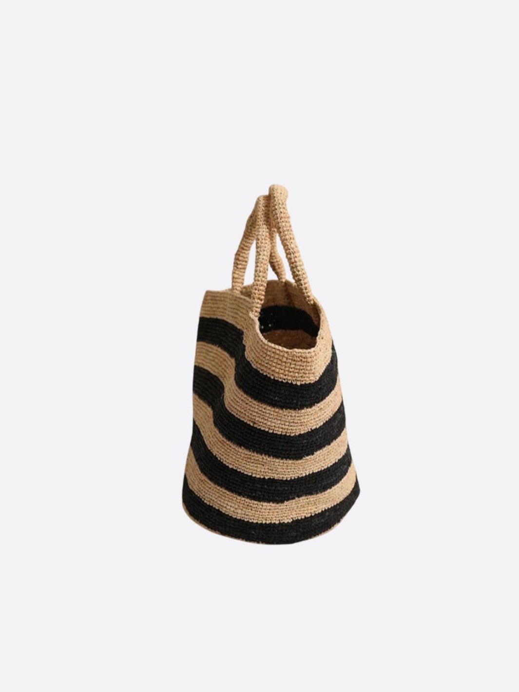 Sac panier en raphia avec rayures <br>Mirano
