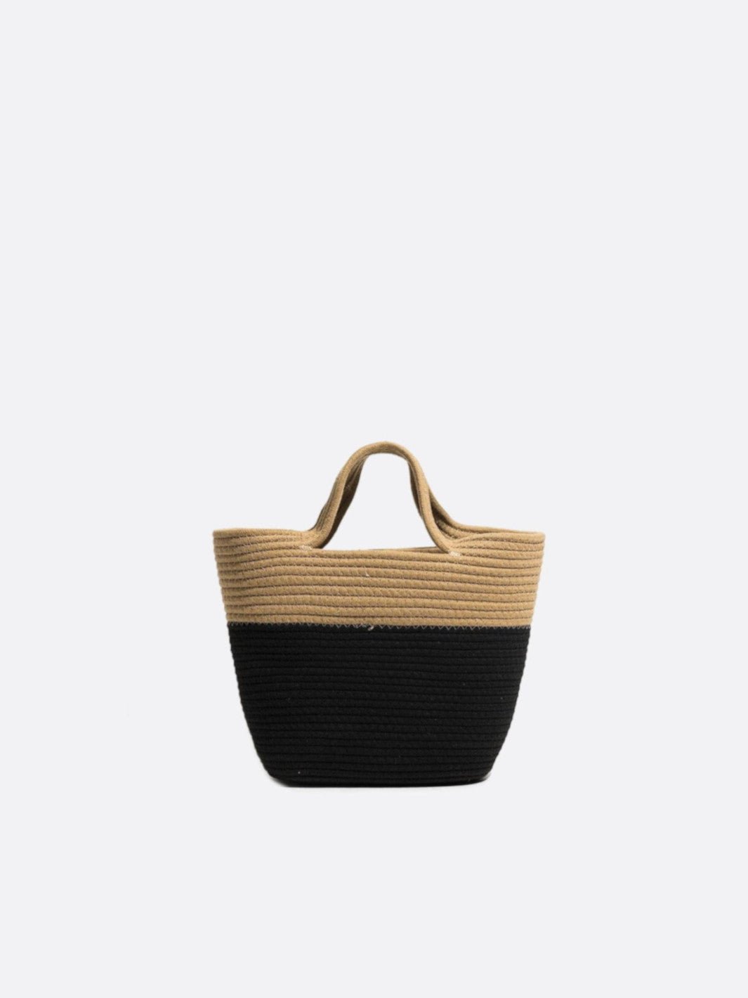 sac panier noir et beige