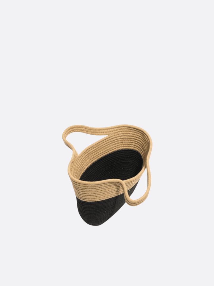 Sac panier noir et beige <br>Dorano