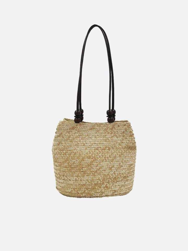Sac porté épaule paille beige