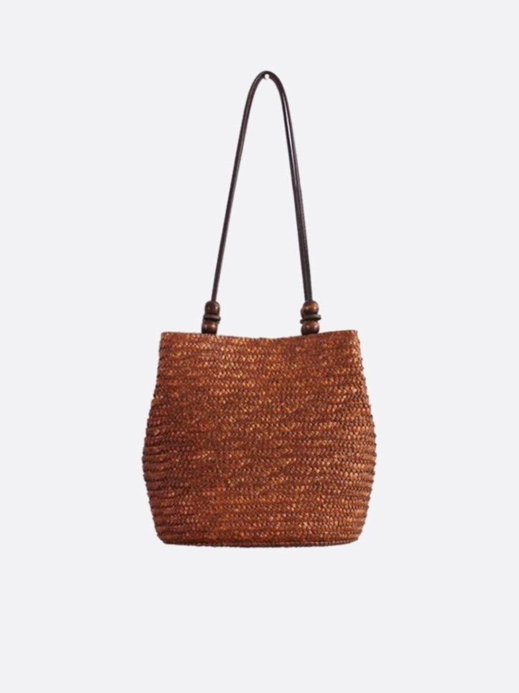 Sac porté épaule paille marron