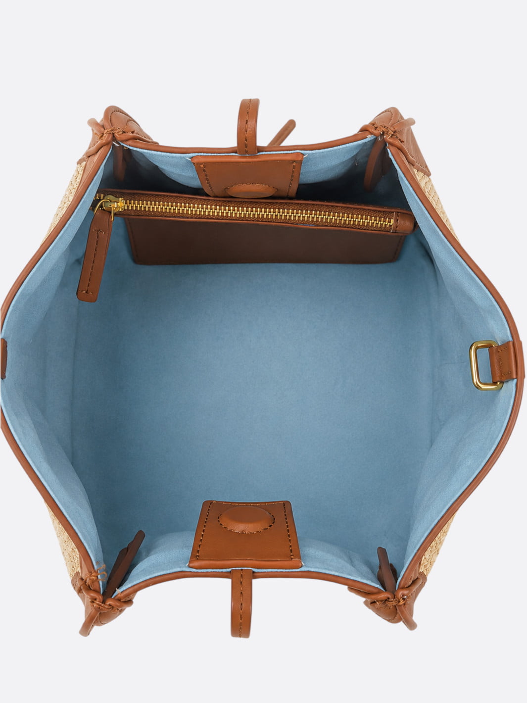 Raffia- und Ledertasche <br>Bellagio